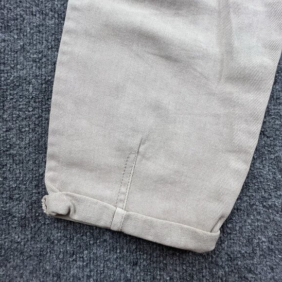 H&M Beige 100% Cotton Mom Jeans High Rise Straight Leg Cuffed Hem US 10 - Picture 8 of 10